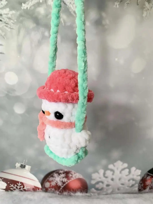 Bonhomme de neige sur balançoire Les mailles calines
