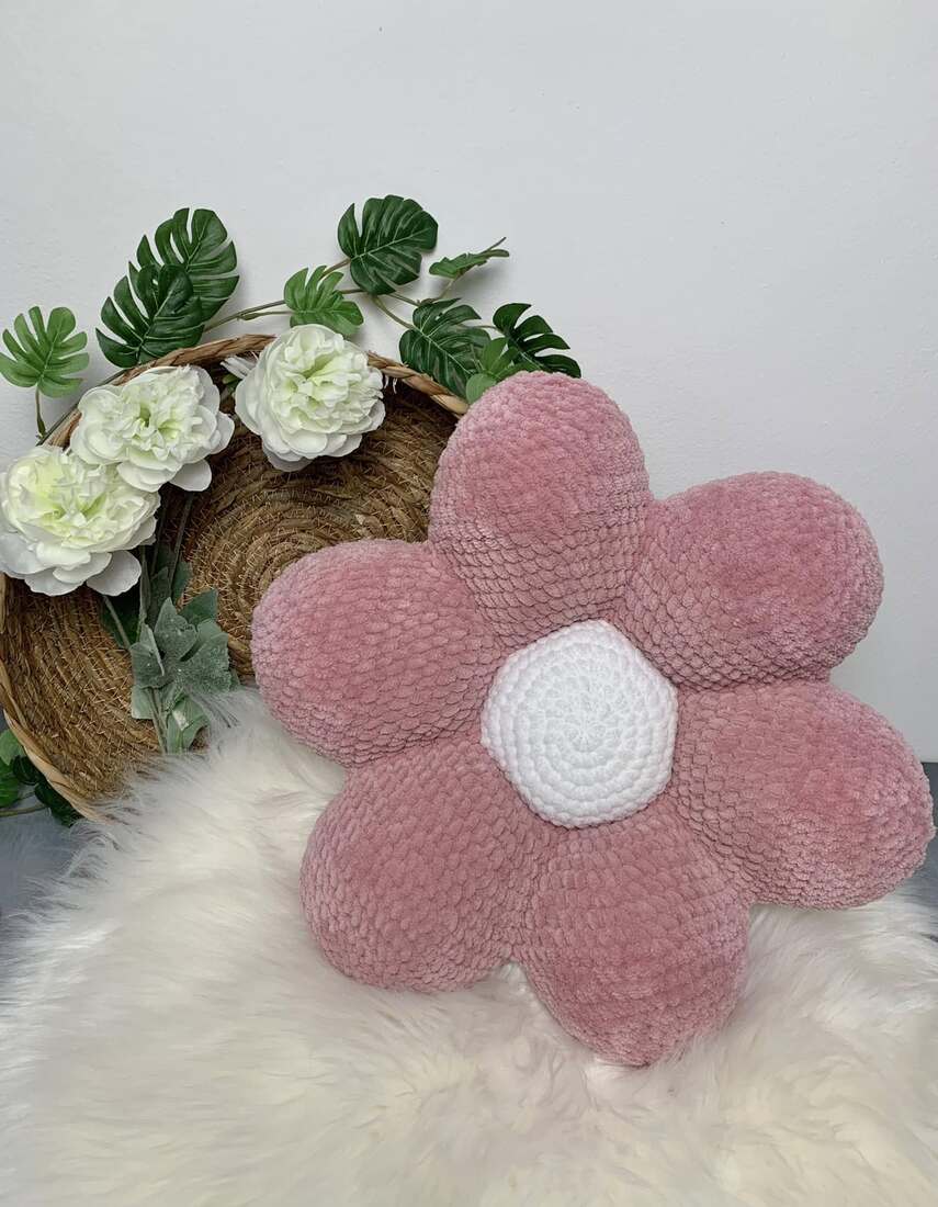 Coussin fleur Les mailles calines