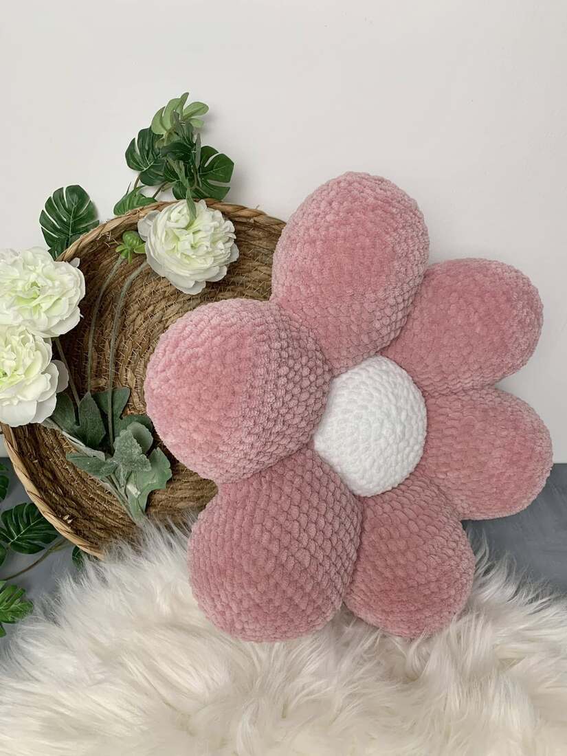 Coussin fleur Les mailles calines