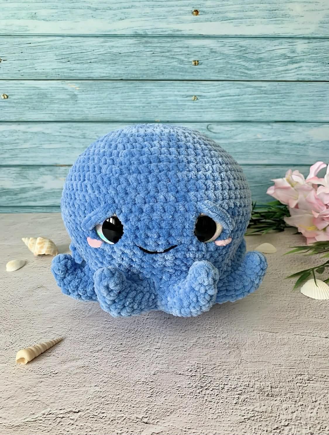Peluche pieuvre (Ollie) Les mailles calines