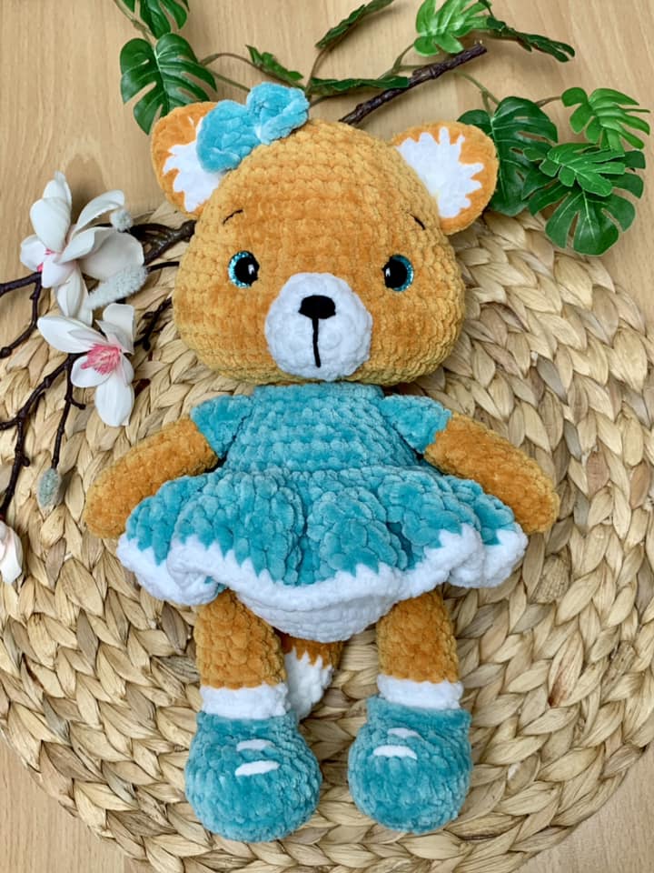 Peluche renard Emily en crochet - Les Mailles Calines