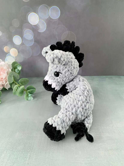 Peluche âne en crochet - les Mailles Calines 
