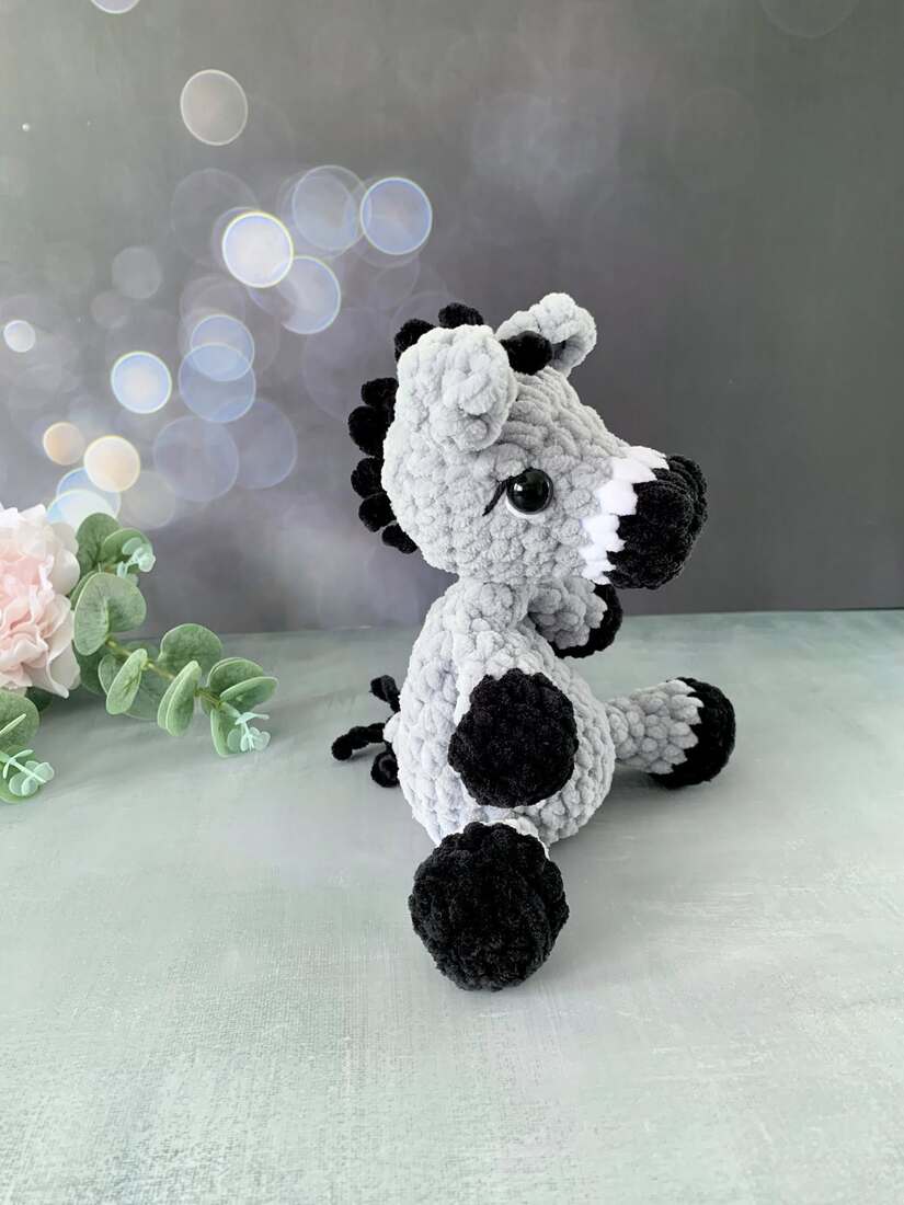 Peluche âne en crochet - les Mailles Calines 