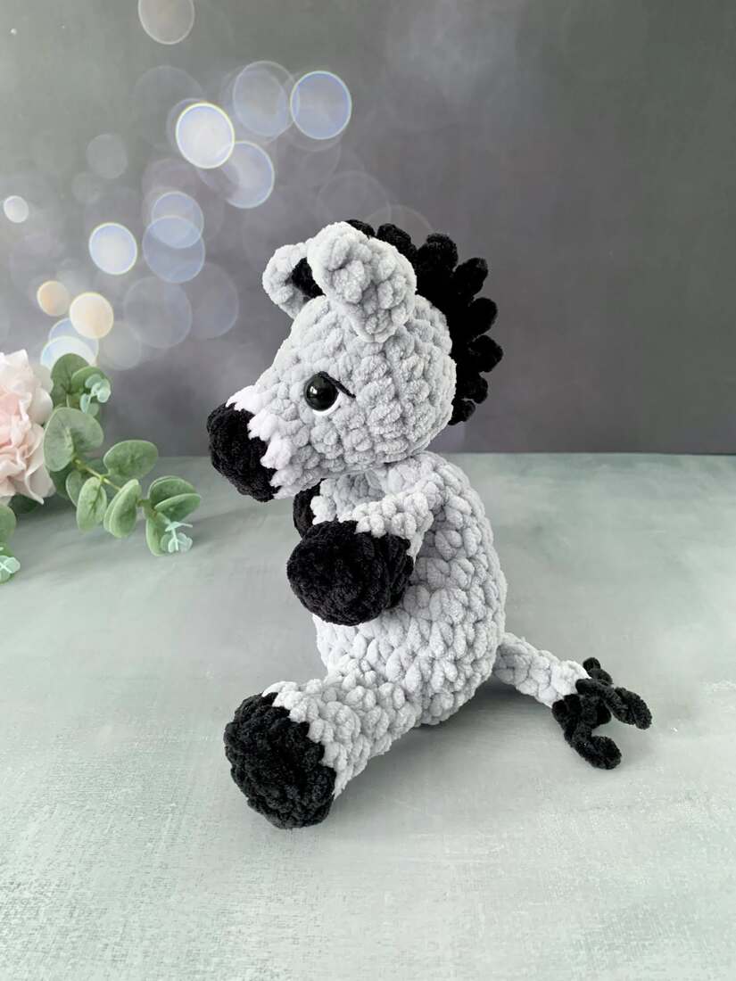 Peluche âne en crochet - les Mailles Calines 