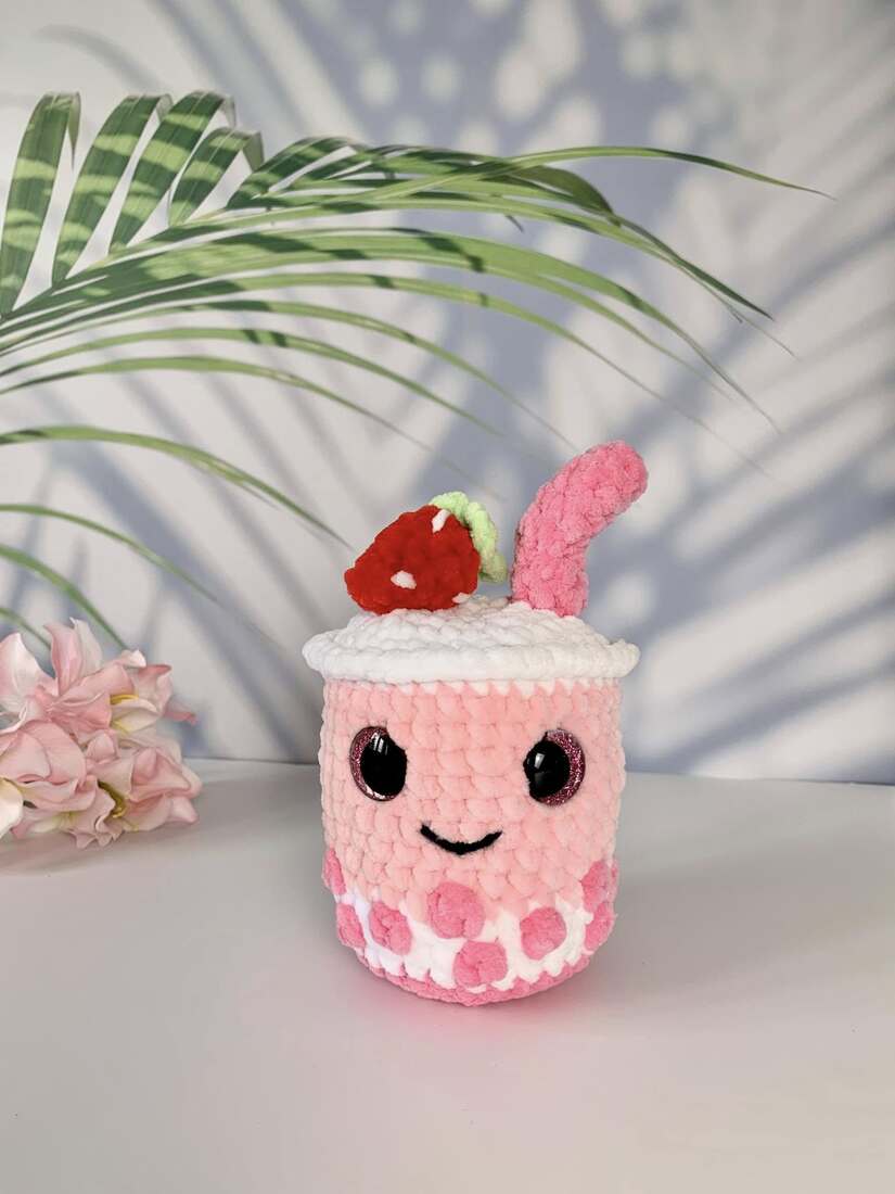 Bubble tea fraise Les mailles calines