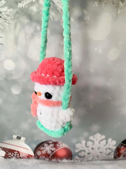 Bonhomme de neige sur balançoire Les mailles calines