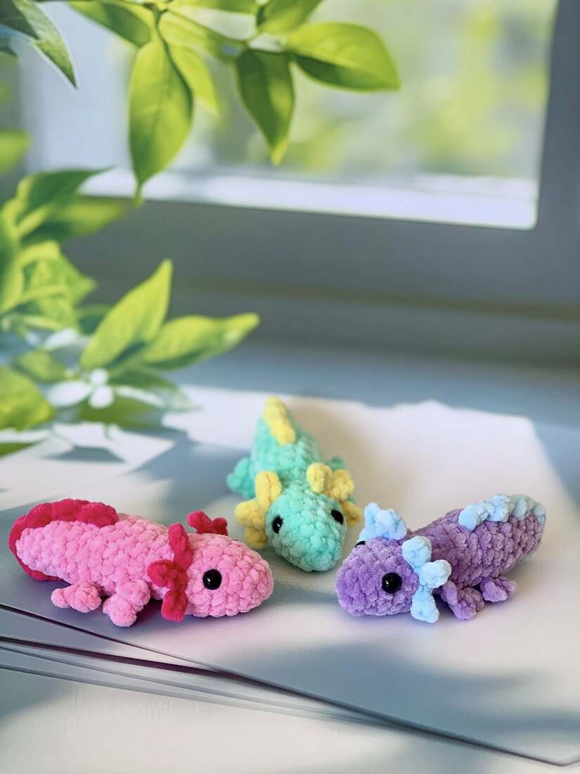 Porte-clés axolotl Les mailles calines