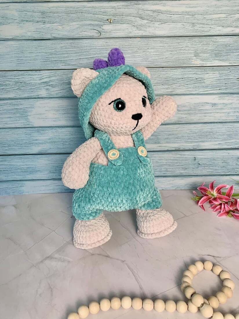 Ours en costume dino Les mailles calines