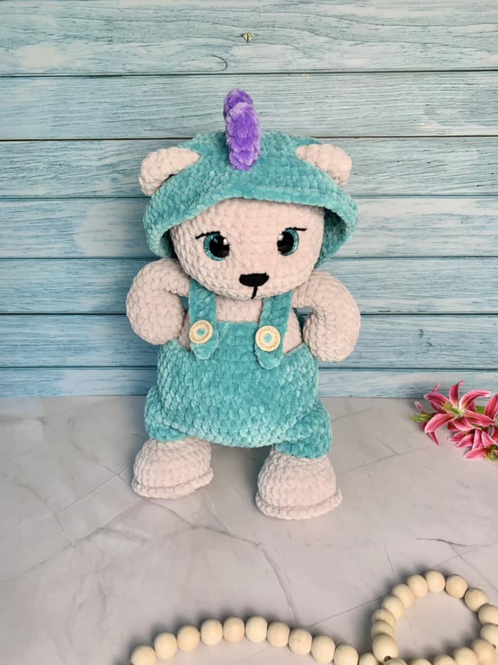 Ours en costume dino Les mailles calines