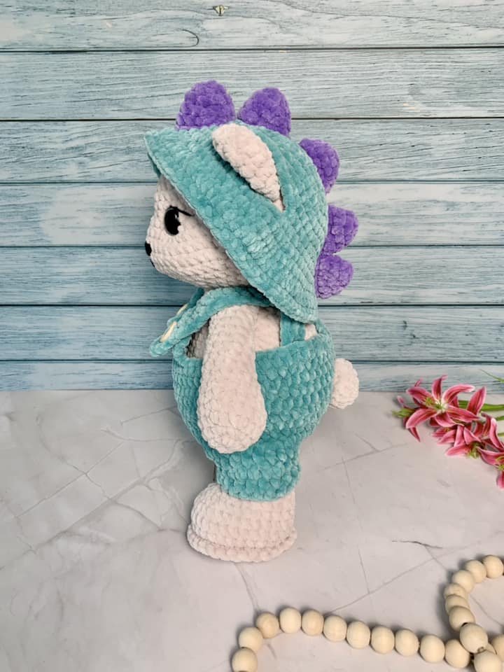 Ours en costume dino Les mailles calines