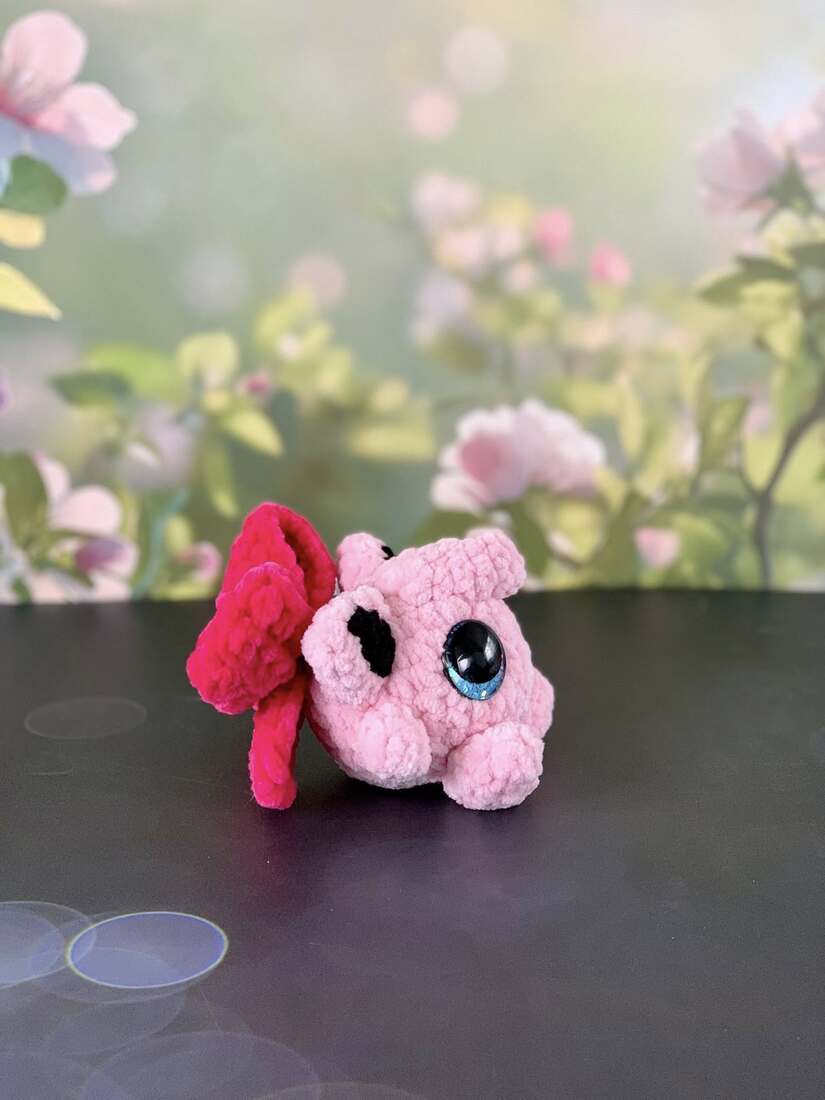 Peluche Pokémon Rondoudou avec noeud en crochet sur les Mailles Calines 