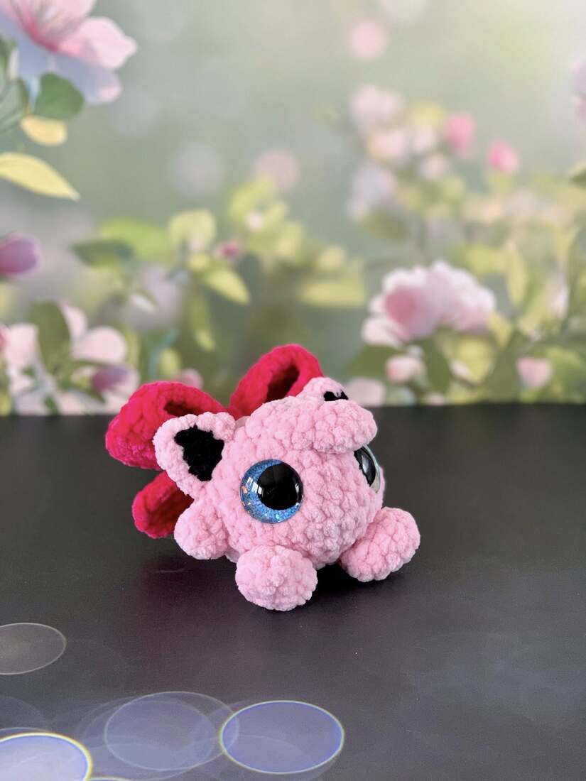 Peluche Pokémon Rondoudou avec noeud en crochet sur les Mailles Calines 
