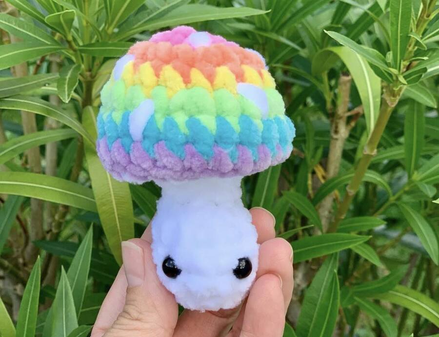 Porte-clés champignon pop - Les Mailles Calines