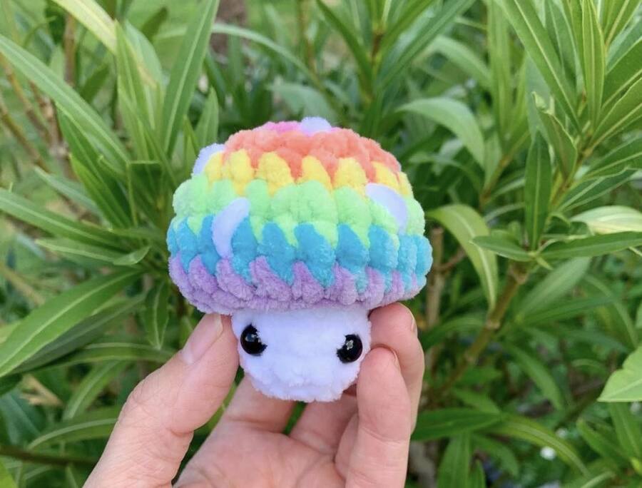 Porte-clés champignon pop - Les Mailles Calines