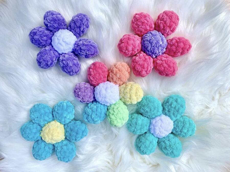 Porte-clés fleur Les mailles calines
